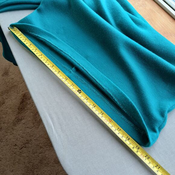 Benson & Smith Vintage 80s Green Maxi Sweater Dress sz 7 shoulder pads mock neck - Picture 14 of 16